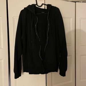 Black zip-up hoodie